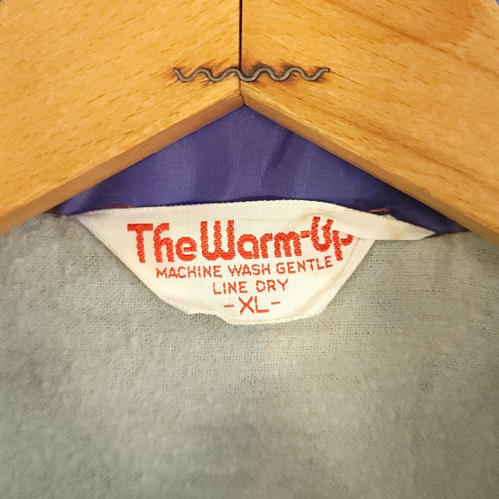 Vtg Warm Up Satin Jacket Men's XL Purple Peekskill Elks Snap Front Distressed - Picture 5 of 14